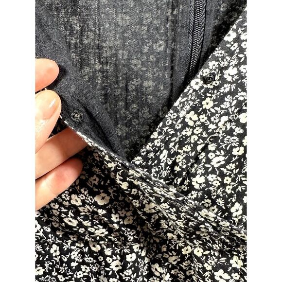 HATCH Women's Maternity Cotton Ditsy Floral Long Sleeve Jumpsuit Black Size 2 - Picture 9 of 16